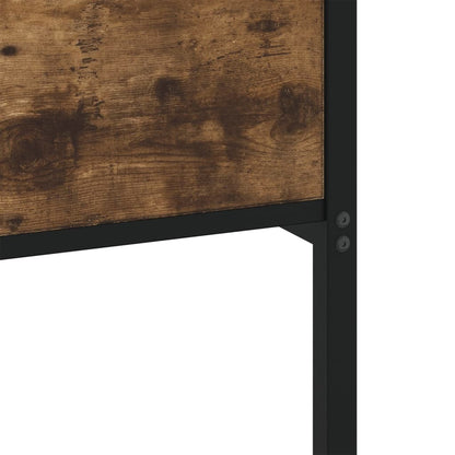 Smoked Oak 140x200 cm Metal Bed Frame - No Mattress Included