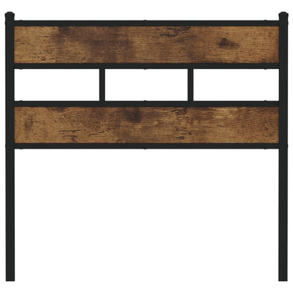 Smoked Oak Headboard - 75cm, Iron & Engineered Wood Design