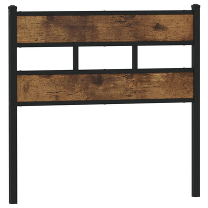 Smoked Oak & Iron Headboard - 100 cm Engineered Wood Design
