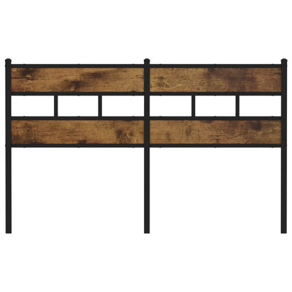 Headboard Smoked Oak 150 cm Iron and Engineered Wood