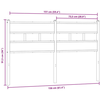 Headboard Smoked Oak 150 cm Iron and Engineered Wood