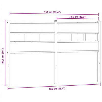 Headboard Smoked Oak 160 cm Iron and Engineered Wood