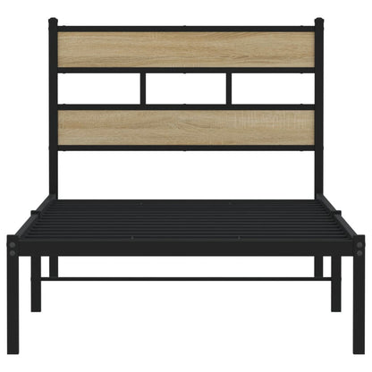 Sonoma Oak Metal Bed Frame 75x190 cm - Small Single