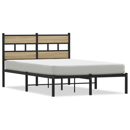 Sonoma Oak Metal Bed Frame 120x200 cm - No Mattress Included