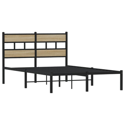 Sonoma Oak Metal Bed Frame 120x200 cm - No Mattress Included