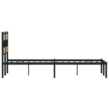 Sonoma Oak Metal Bed Frame 120x200 cm - No Mattress Included