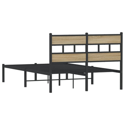 Sonoma Oak Metal Bed Frame 120x200 cm - No Mattress Included