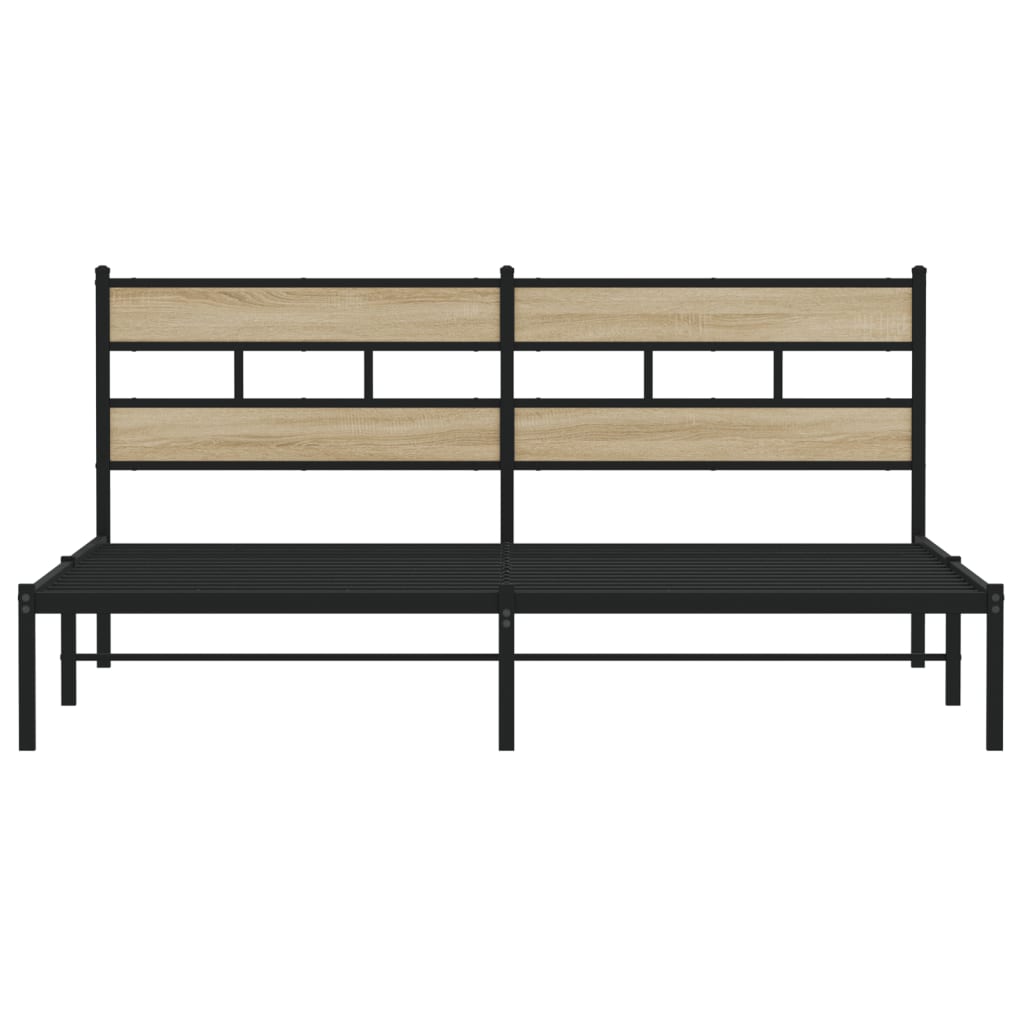 Sonoma Oak Metal Bed Frame 180x200 cm Super King Size
