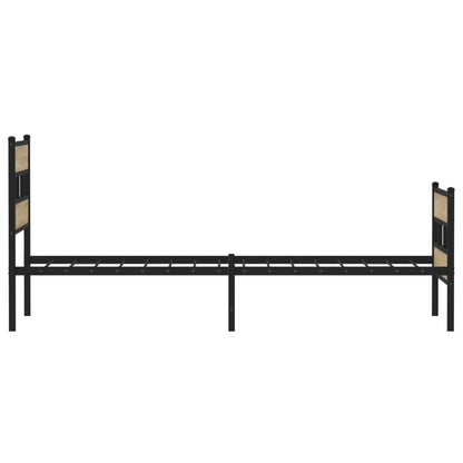Metal Bed Frame without Mattress Sonoma Oak 107x203 cm
