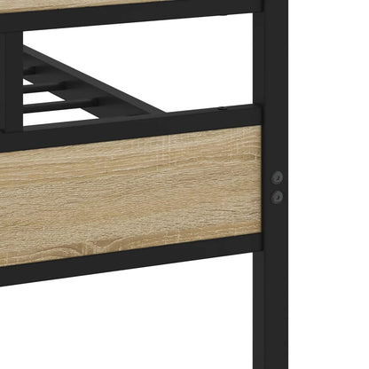Metal Bed Frame without Mattress Sonoma Oak 107x203 cm