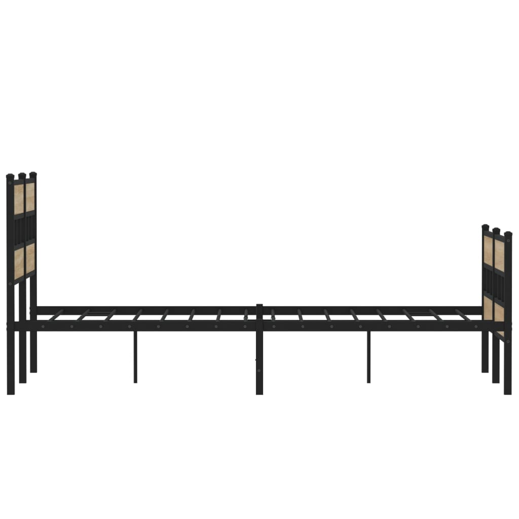 Sonoma Oak Metal Bed Frame 120x200 cm - No Mattress Included