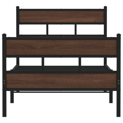 Elegant Wood Bed Frame Single 90x190 cm, Headboard & Footboard