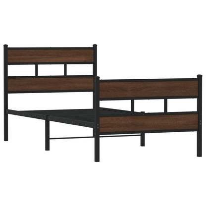 Elegant Wooden Bed Frame with Headboard & Footboard, 100x200 cm