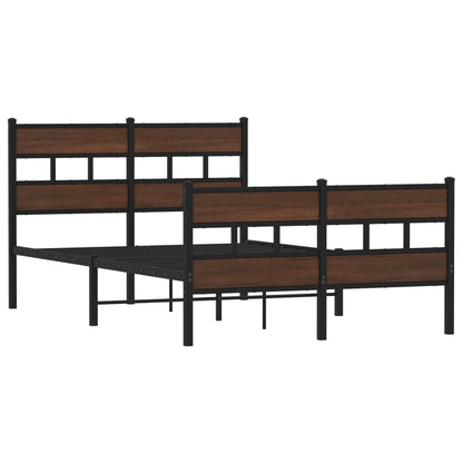 Small Double Metal Bed Frame 120x190 cm with Headboard & Footboard