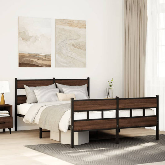 Bed Frame without Mattress with Headboard and Footboard 137x190 cm