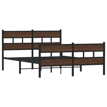 Elegant Wood Bed Frame 140x190 cm with Headboard & Footboard