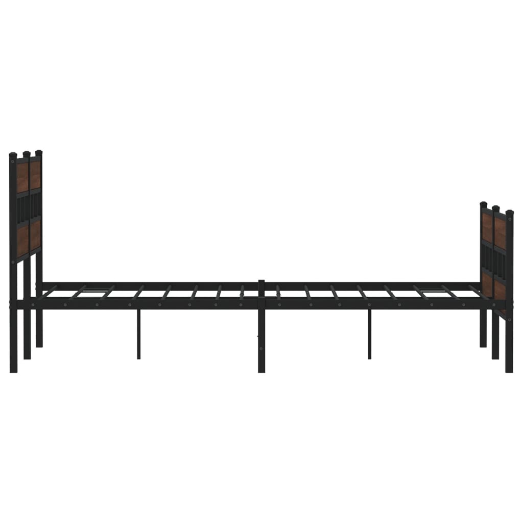 Elegant Wood Bed Frame 140x190 cm with Headboard & Footboard