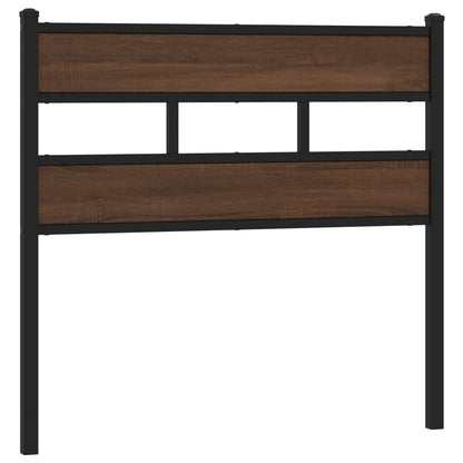 Brown Oak Headboard - 75cm, Steel & Engineered Wood