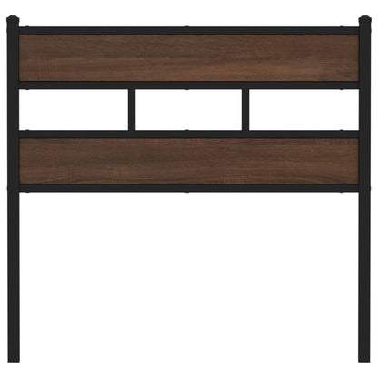 Brown Oak Headboard - 75cm, Steel & Engineered Wood