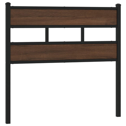 Brown Oak Headboard, 80cm, Steel & Engineered Wood Finish