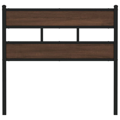 Brown Oak Headboard, 80cm, Steel & Engineered Wood Finish