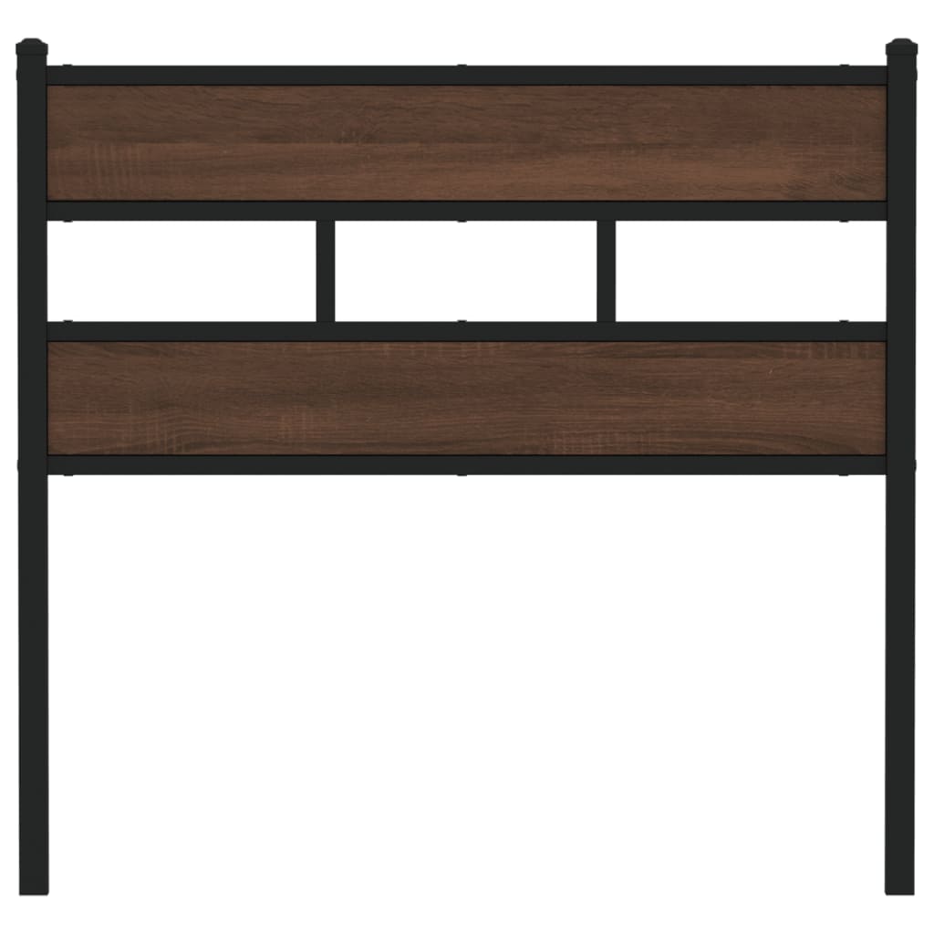Brown Oak Headboard – 90cm Steel & Engineered Wood Design