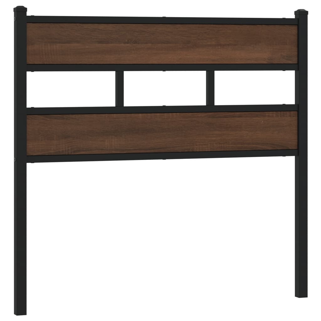Brown Oak Headboard - 100cm Steel & Engineered Wood
