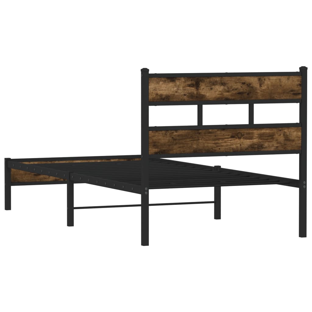 Sonoma Oak Bed Frame with Headboard - 90x200 cm, No Mattress Included