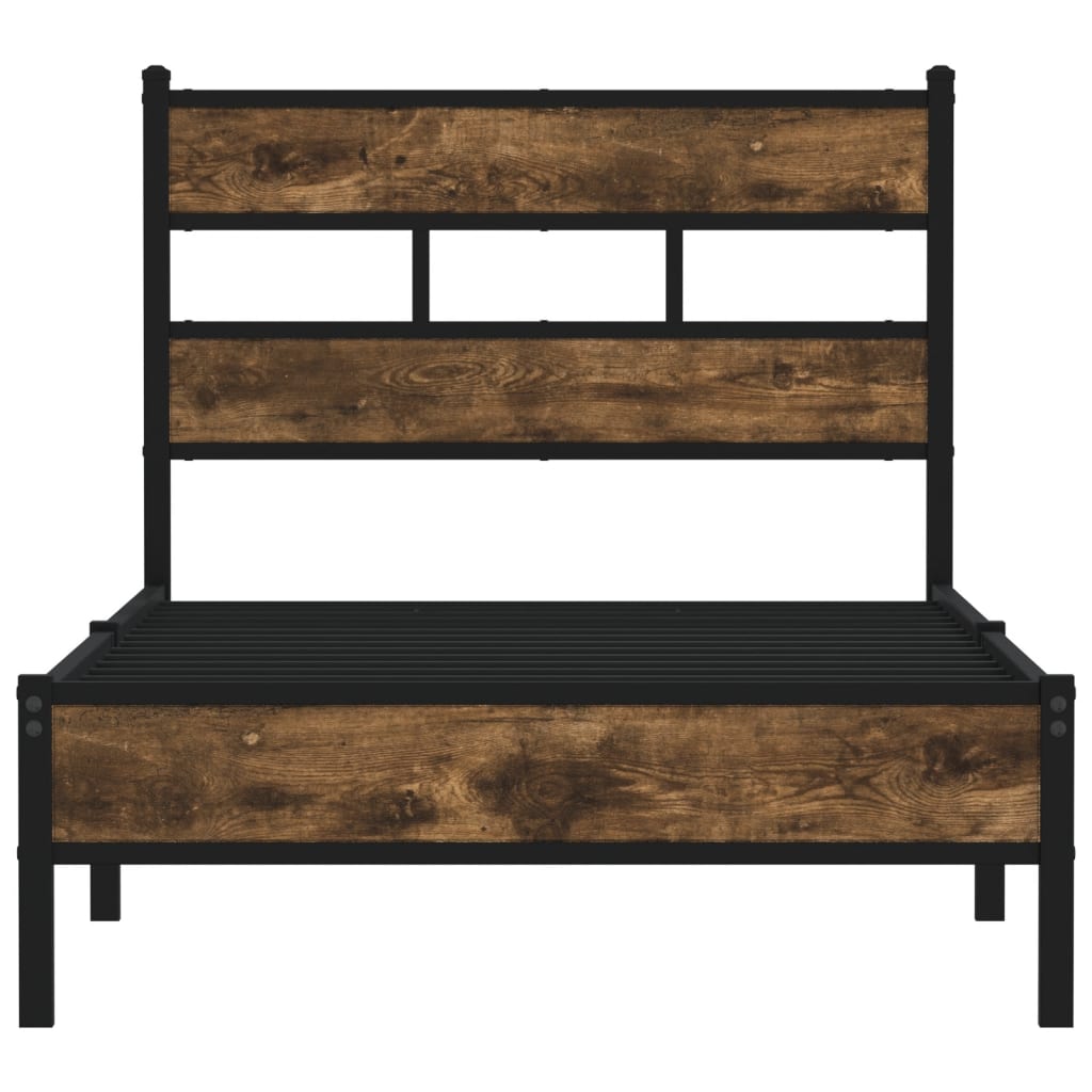 Sonoma Oak Bed Frame with Headboard - 107x203 cm, No Mattress