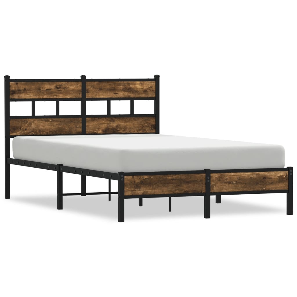 Sonoma Oak Small Double Bed Frame with Headboard 120x190 cm