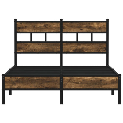 Sonoma Oak Small Double Bed Frame with Headboard 120x190 cm