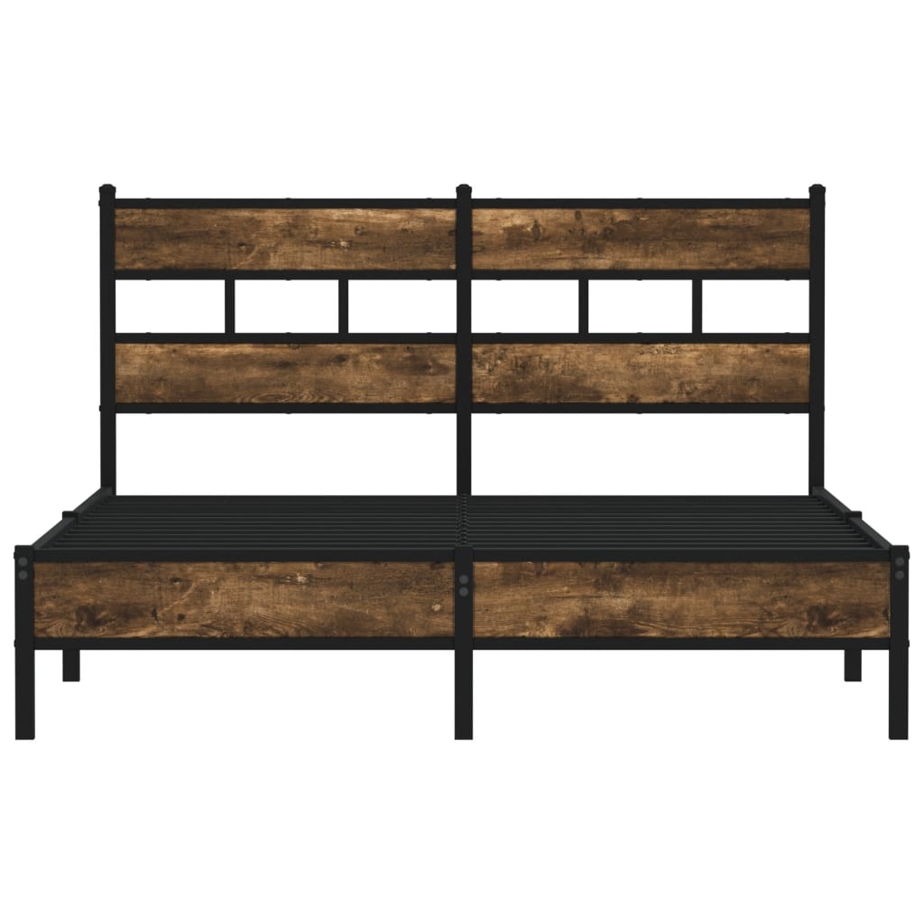 Sonoma Oak Bed Frame 140x190 cm with Headboard - No Mattress