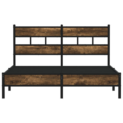 Sonoma Oak Bed Frame 140x190 cm with Headboard - No Mattress