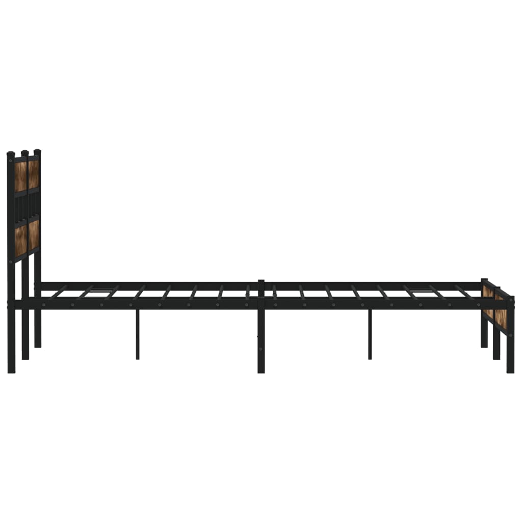 Sonoma Oak Bed Frame 140x190 cm with Headboard - No Mattress