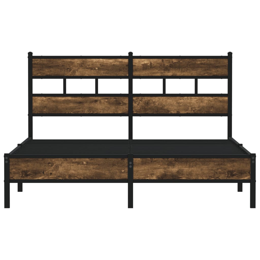 Sonoma Oak King Size Bed Frame with Headboard, 150x200 cm
