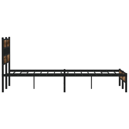 Sonoma Oak King Size Bed Frame with Headboard, 150x200 cm