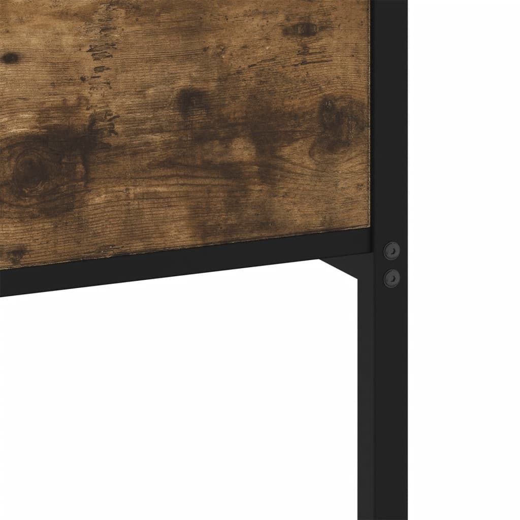 Smoked Oak Engineered Wood Bed Frame 100x190 cm (No Mattress)