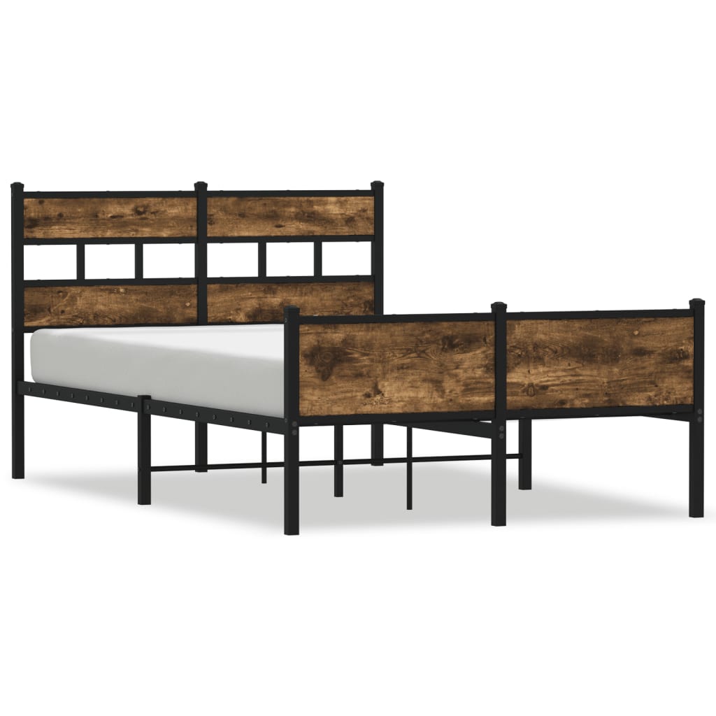 Smoked Oak Engineered Wood Bed Frame 120x200 cm (No Mattress)