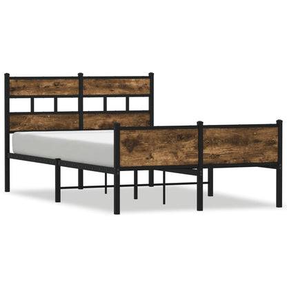 Smoked Oak Engineered Wood Bed Frame 120x200 cm (No Mattress)