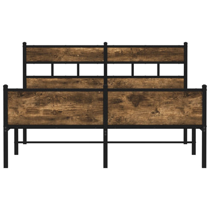 King Size Smoked Oak Bed Frame 150x200 cm - Engineered Wood