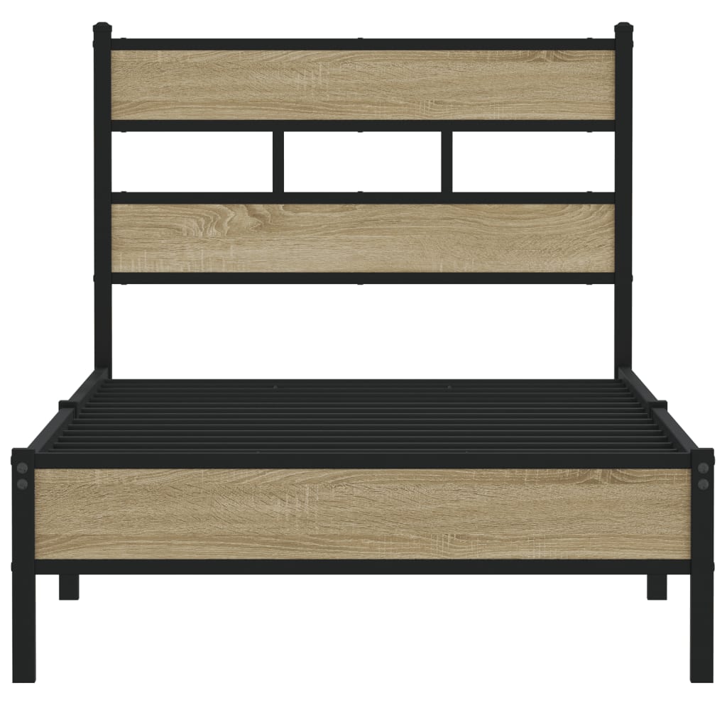 Sonoma Oak Small Single Bed Frame 75x190cm - Engineered Wood