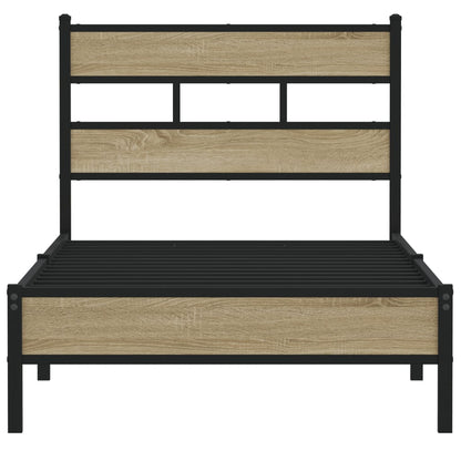 Sonoma Oak Small Single Bed Frame 75x190cm - Engineered Wood