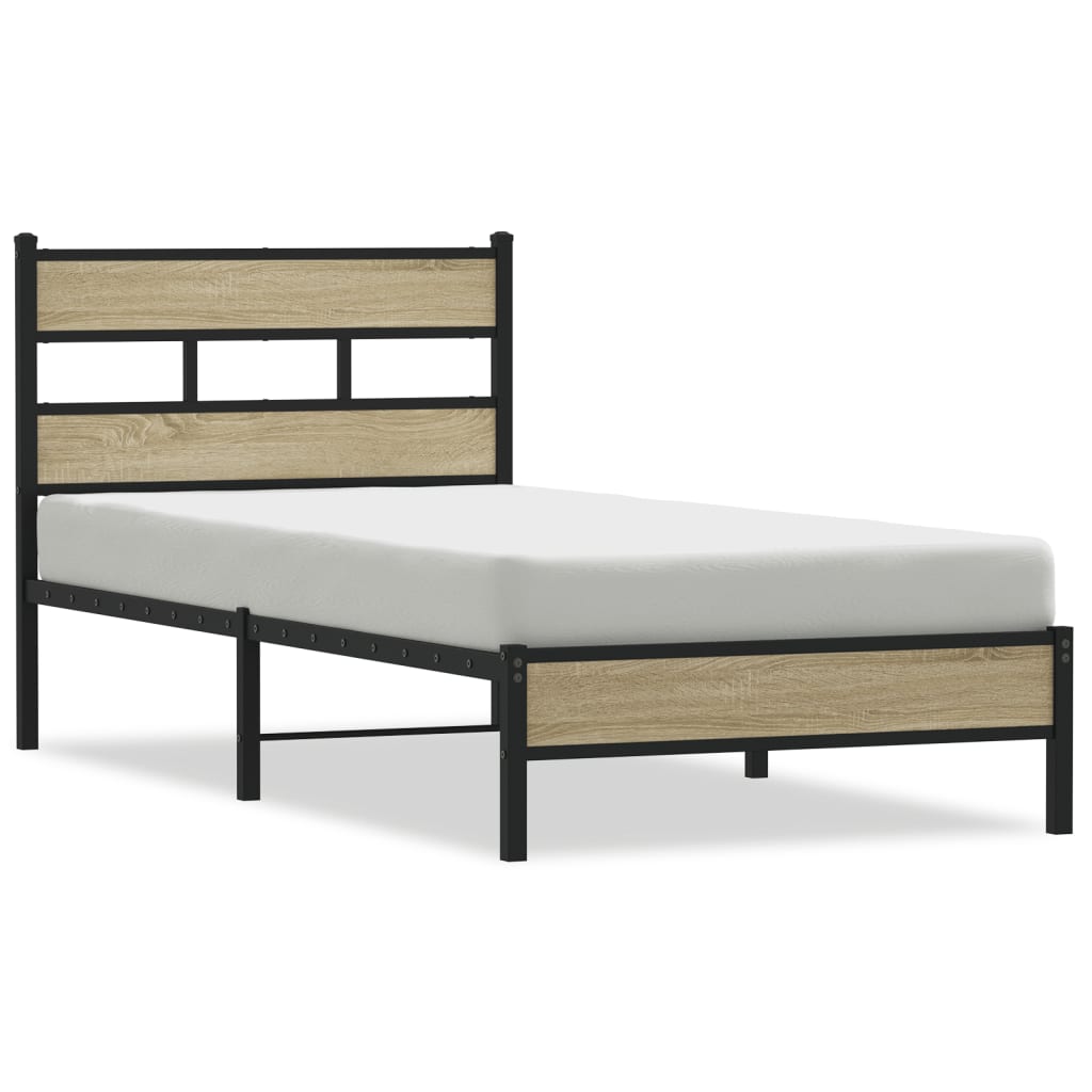 Sonoma Oak Engineered Wood Bed Frame 80x200 cm - No Mattress Included