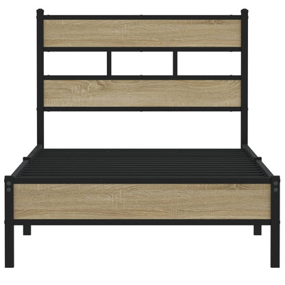 Sonoma Oak Bed Frame 90x200 cm - Engineered Wood (No Mattress)