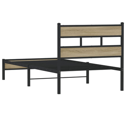 Sonoma Oak Bed Frame 90x200 cm - Engineered Wood (No Mattress)