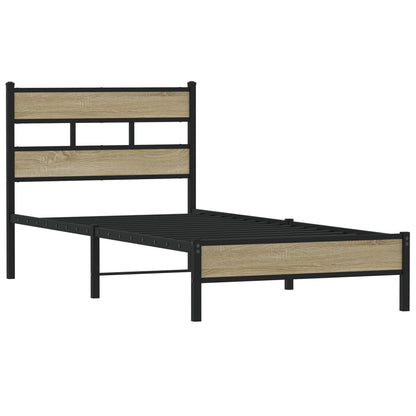 Sonoma Oak Bed Frame 100x190 cm, Engineered Wood, No Mattress