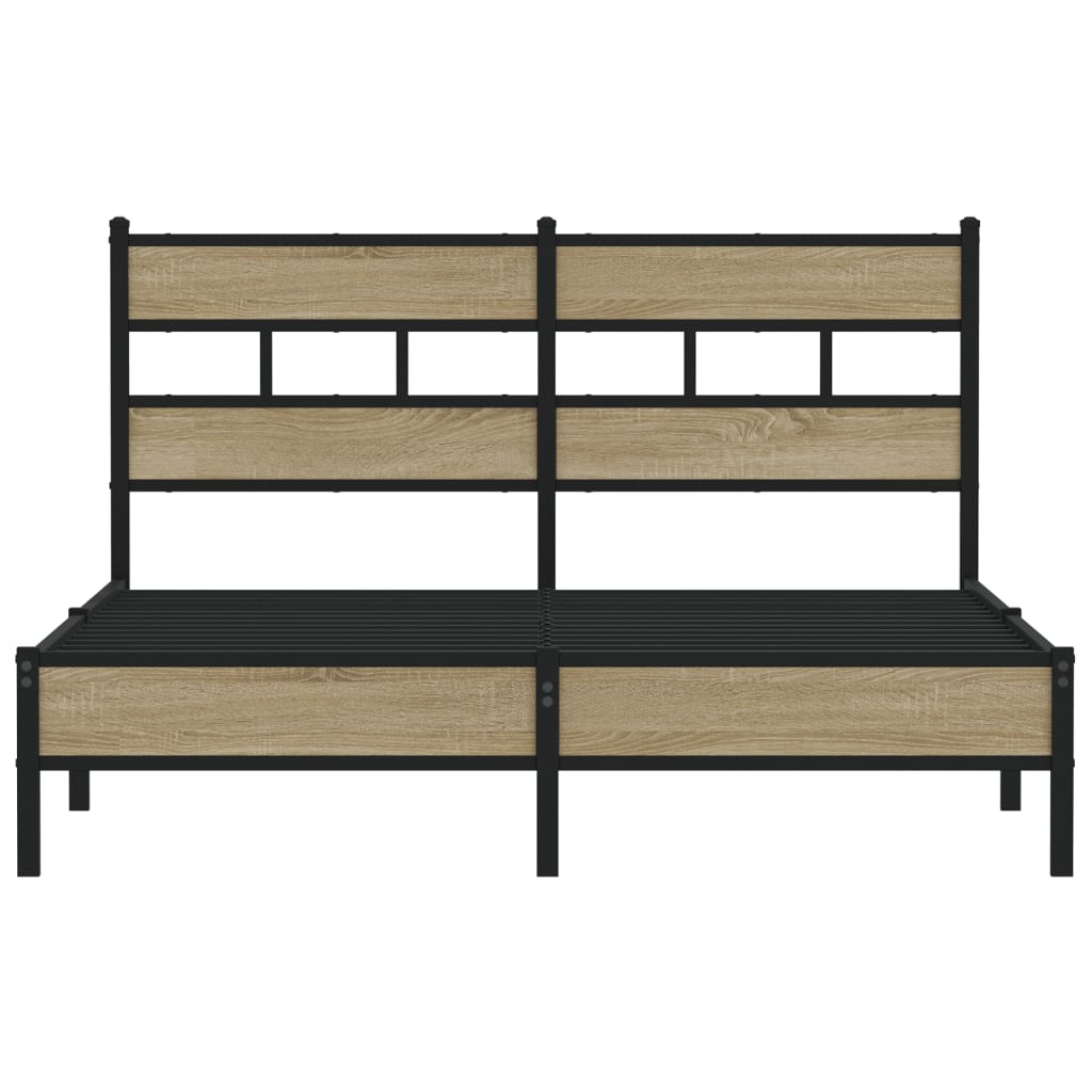 Bed Frame without Mattress Sonoma Oak 137x190 cm Engineered Wood