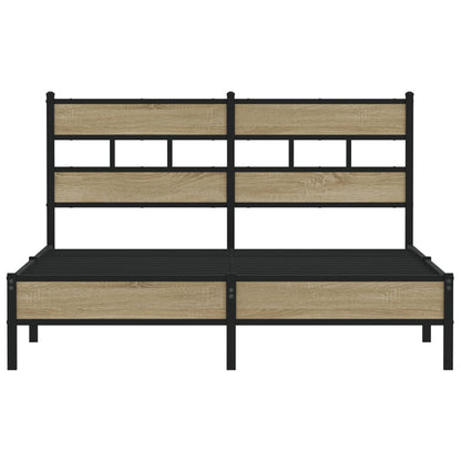 Bed Frame without Mattress Sonoma Oak 137x190 cm Engineered Wood