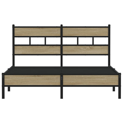 Sonoma Oak Bed Frame 140x190 cm, Engineered Wood, No Mattress