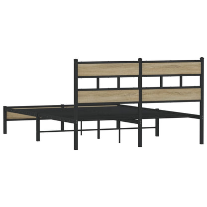 Sonoma Oak Bed Frame 140x190 cm, Engineered Wood, No Mattress